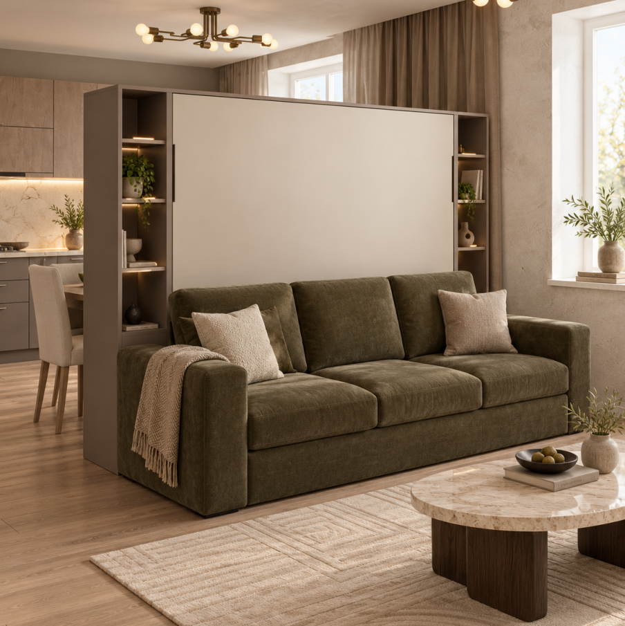 Горизонтальная кровать с диваном 140*200 - 4