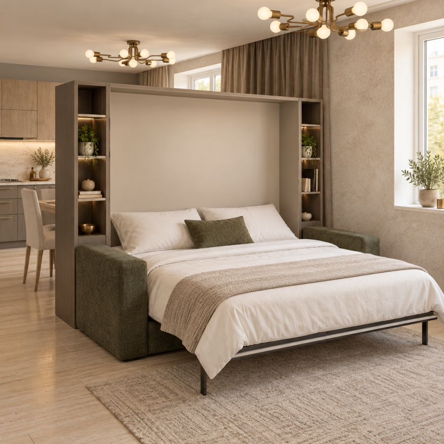 Горизонтальная кровать с диваном 140*200 - 5
